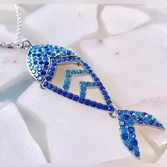 INC Long Pave Fish Pendant Necklace - Picture 11 of 11